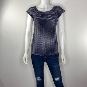 Lauren Conrad women’s blue mini‎ heart blouse